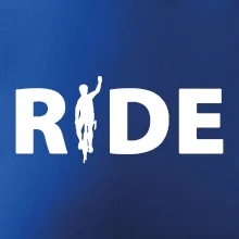 Ride - nápis s cyklistou
