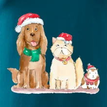 Veselé vánoce - pes, křeček a kočka