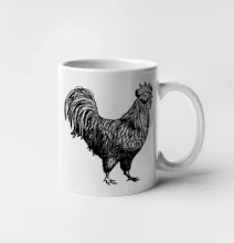 Kohout kreslený černobílý