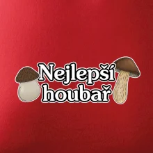 Nejlepší houbař - nápis s houbama