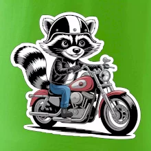 Mýval na motorce kreslený