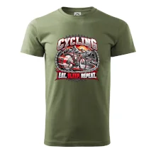 Cyklistické kolo mezi horami eat sleep repeat