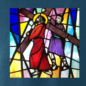 Vitráž - Ježíš a kříž