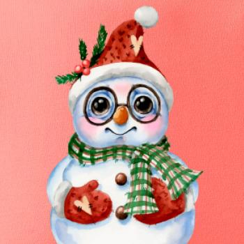 Sněhulák kreslený s brýlemi