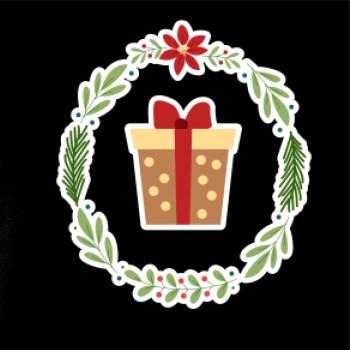 Vánoční věnec s dárkem
