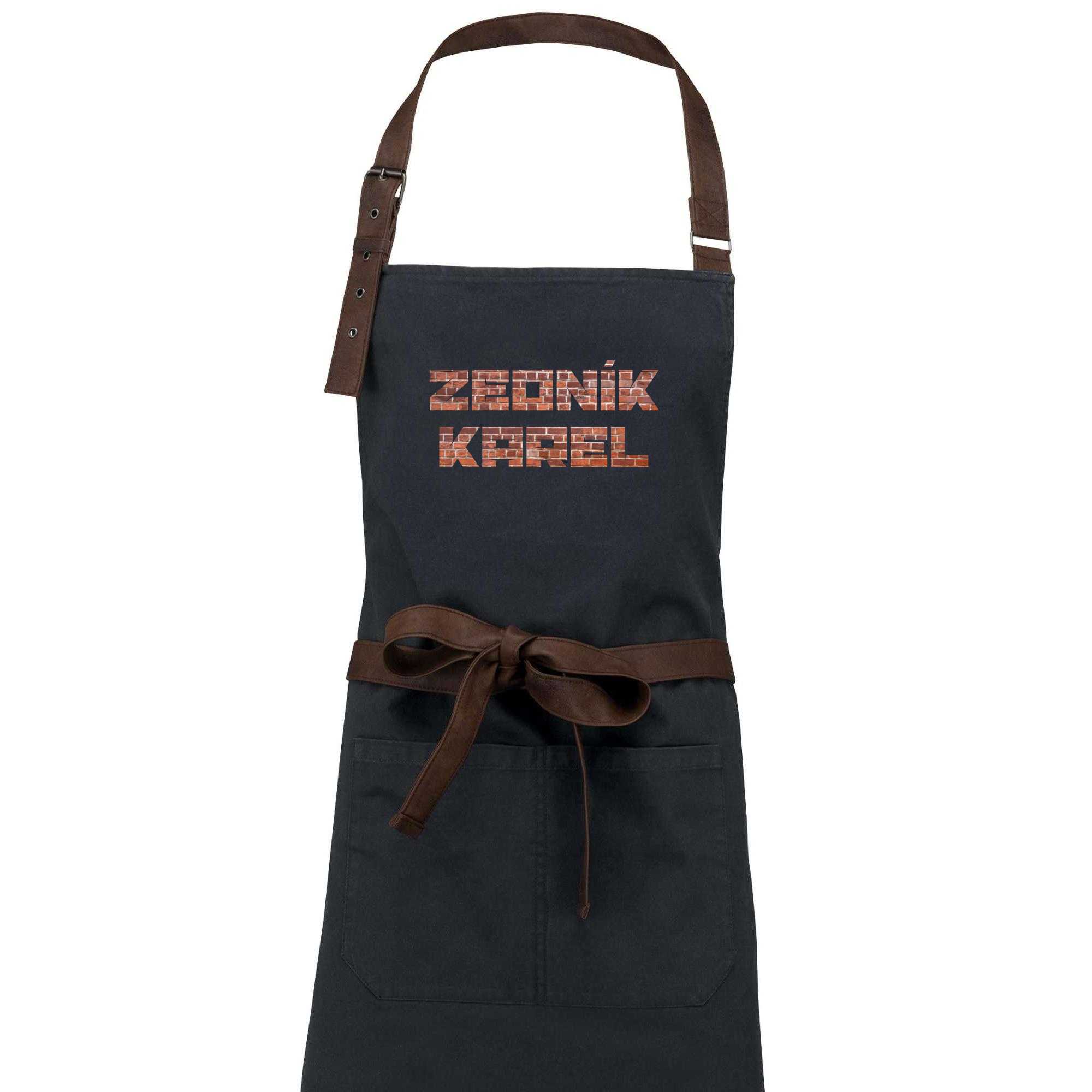 Zedník - vlastní jméno - cihly - Zástěra Vintage