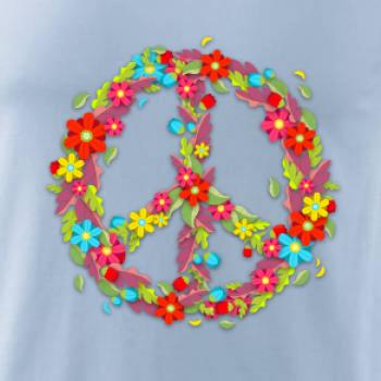 Peace symbol červené květiny Peace symbol červené květiny