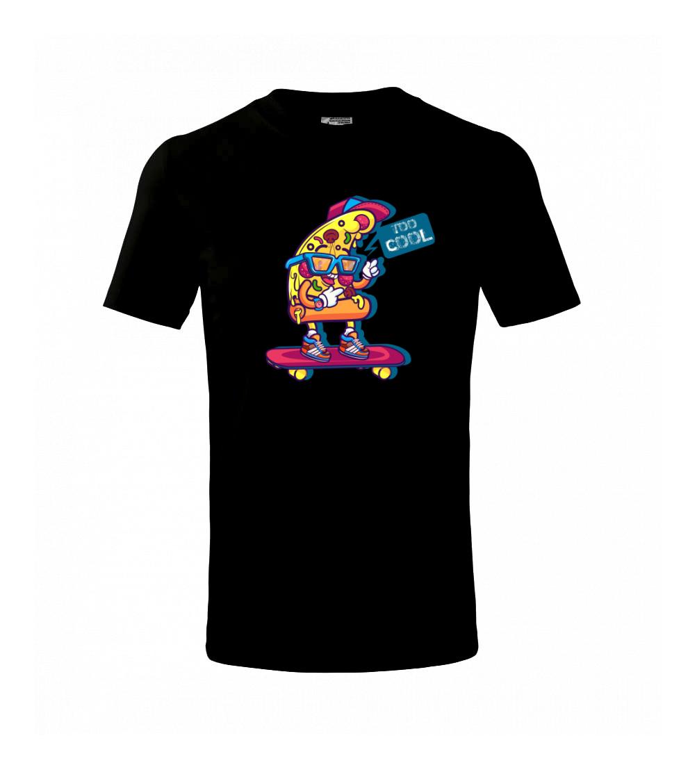 Pizza slice with skateboard