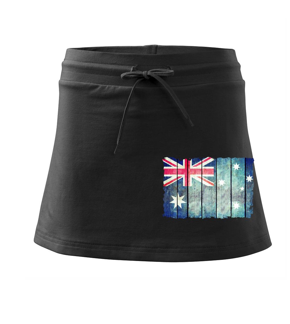 Austrálie - vlajka na prkenné zdi - Sportovní sukně - two in one