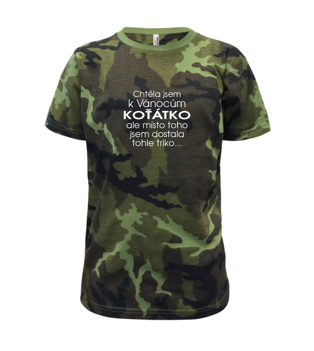 Chtěla jsem k Vánocům koťátko - Dětské maskáčové triko