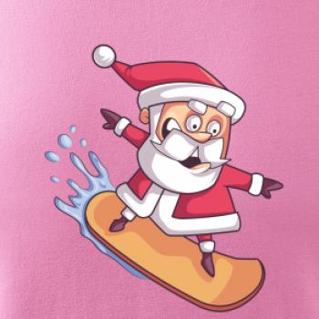 Santa jezdící na snowboardu
