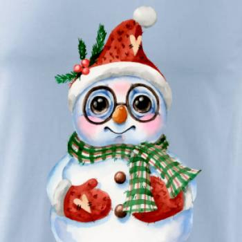 Sněhulák kreslený s brýlemi