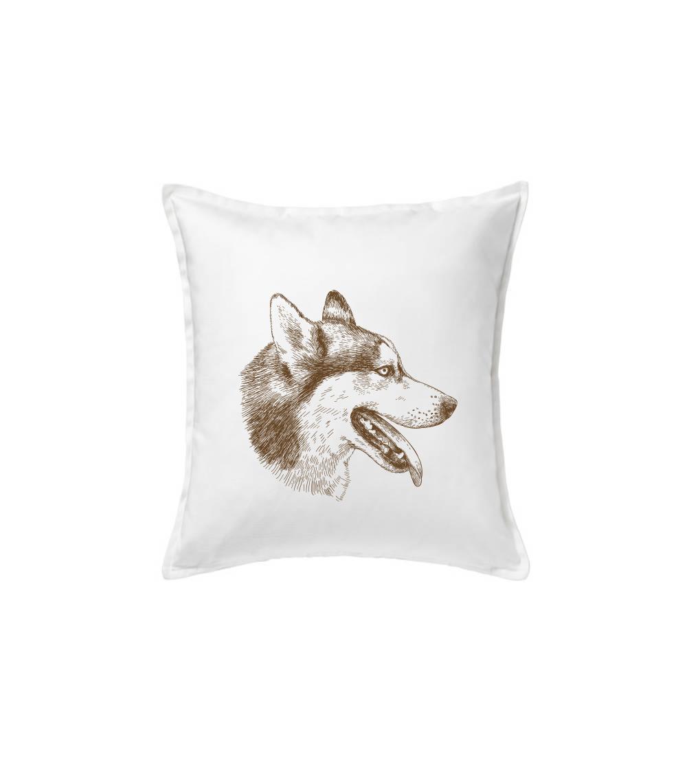 Husky - hlava z boku - Polštář 50x50
