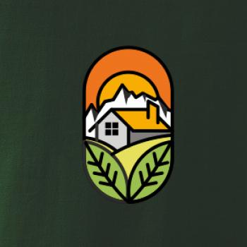 Chalupa při západu slunce