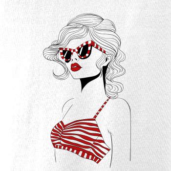 Dívka s červenými plavkami