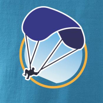 Paragliding modrý padák v kolečku