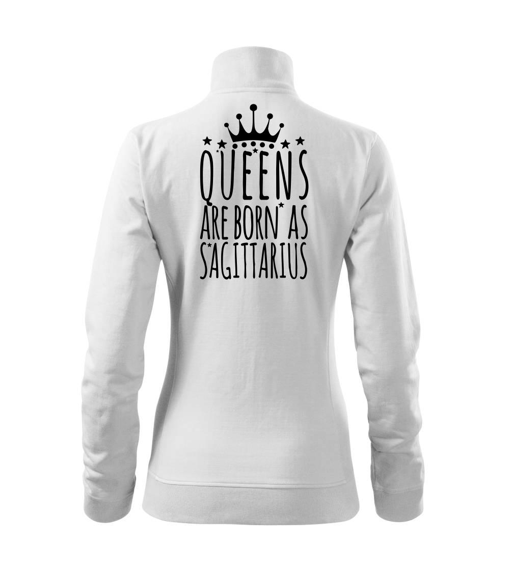 Queens are born as Sagittarius - Střelec - Mikina dámská Viva bez kapuce