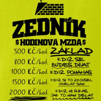 Hodinová mzda zedník Hodinová mzda zedník