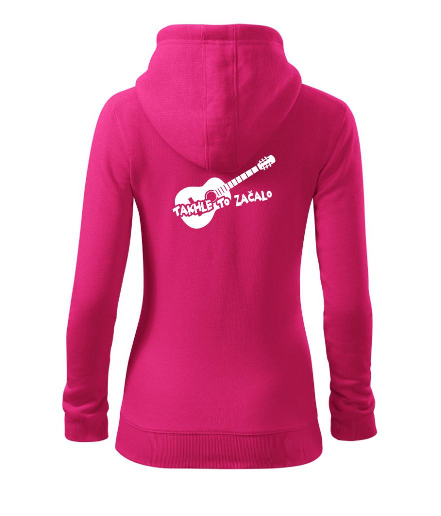 Kytara, takhle to všechno začalo - Dámská mikina trendy zipper s kapucí