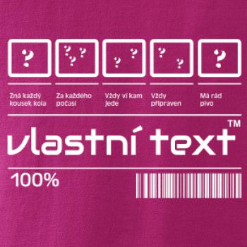 Čárový kód - Vlastní text Čárový kód - Vlastní text