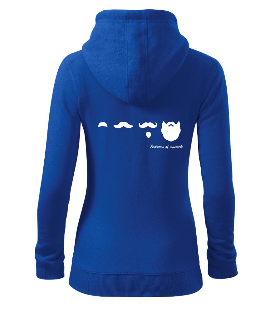 Evolution mustache - Dámská mikina trendy zipper s kapucí