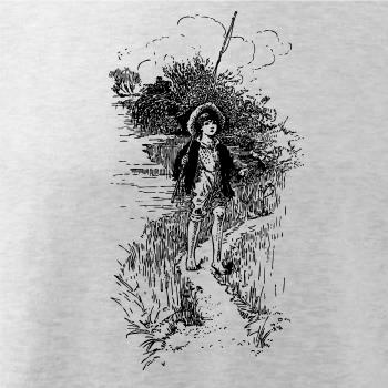 Kreslený kluk s prutem