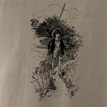 Kreslený kluk s prutem