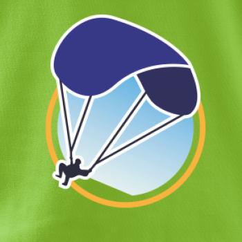 Paragliding modrý padák v kolečku