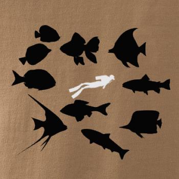 Potápeč ryby čtverec