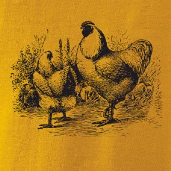 Slepičí rodina malovaná