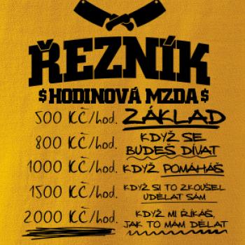 Hodinová mzda řezník Hodinová mzda řezník