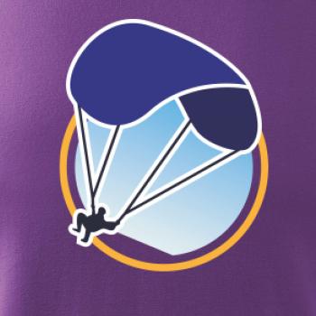 Paragliding modrý padák v kolečku