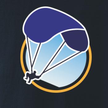 Paragliding modrý padák v kolečku