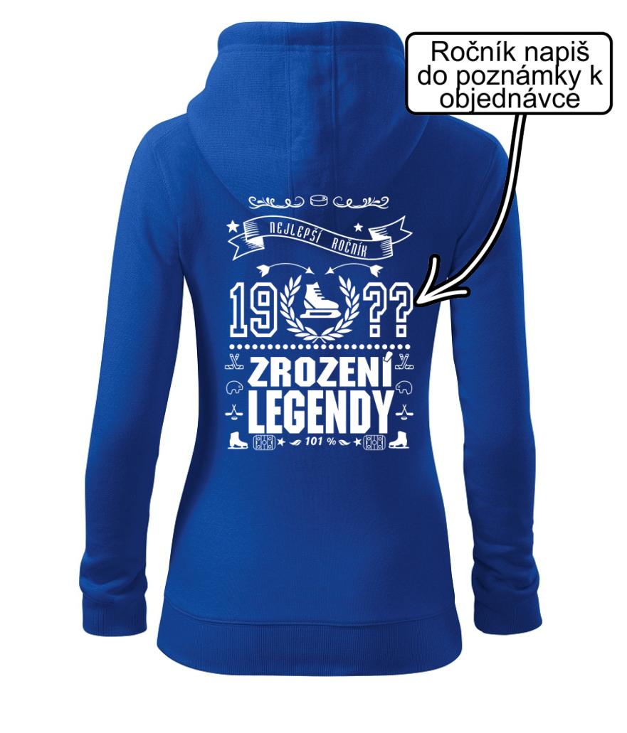 Zrození legendy - pro hokejistu - Dámská mikina trendy zipper s kapucí