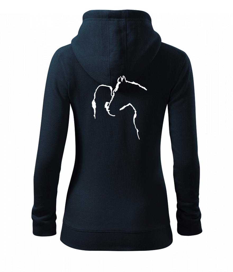 Kůň a já silueta - Dámská mikina trendy zipper s kapucí
