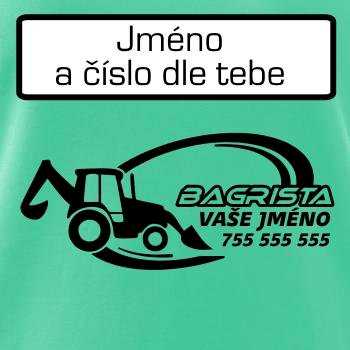 Traktorbagr - vlastní nápis a číslo