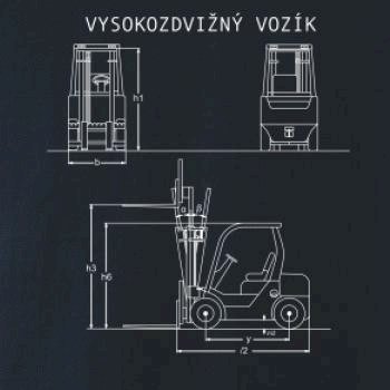 Vysokozdvižný vozík nákres