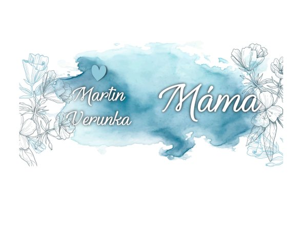 Hrnek - máma se jménem dětí modrý
