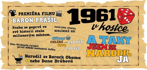 Hrnek - 1961 v kostce pro muže