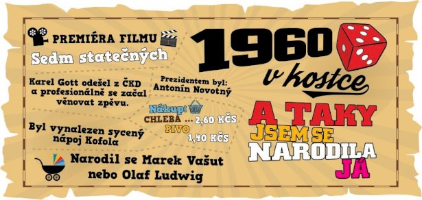 Hrnek - 1960 v kostce pro ženu