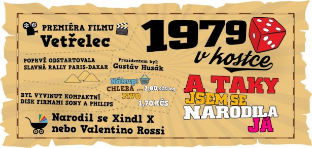 Hrnek - 1979 v kostce pro ženu