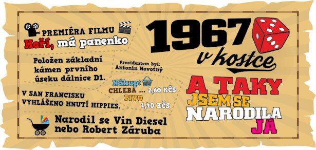 Hrnek - 1967 v kostce pro ženu