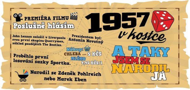 Hrnek - 1957 v kostce pro muže