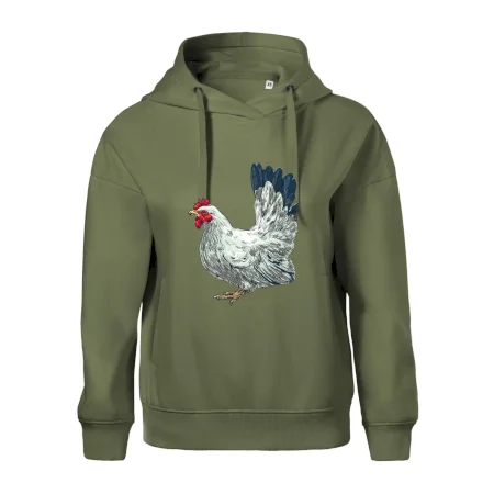 Slepice kreslená bílá