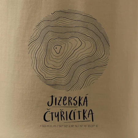 Jizerská čtyřicítka - vrstevnice v kruhu