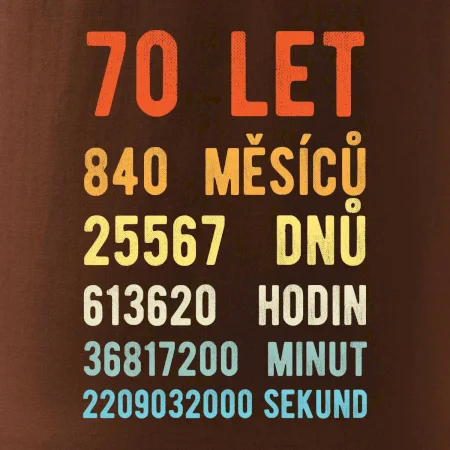Narozeniny 70 přepočet času