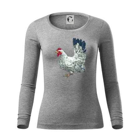 Slepice kreslená bílá