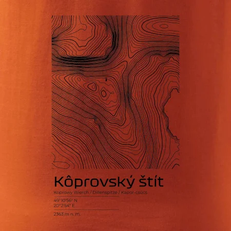 Kôprovský štít - vrstevnice v obdélníku