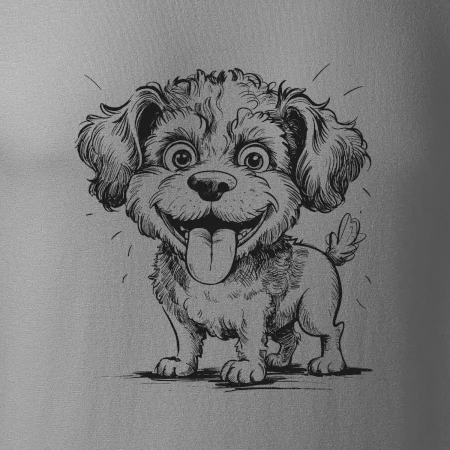 Lagotto romagnolo karikatura vypláznutý jazyk