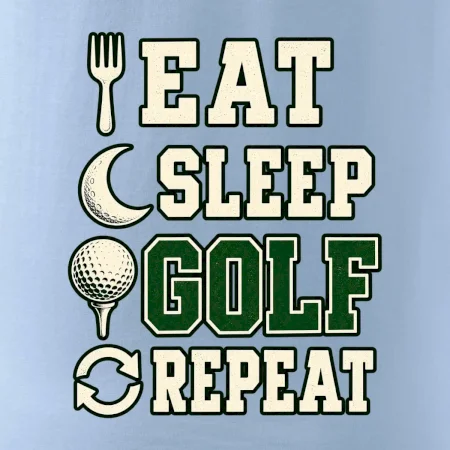 Eat sleep golf repeat typografie